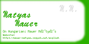 matyas mauer business card